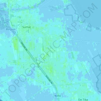 Carte topographique De Harste, altitude, relief