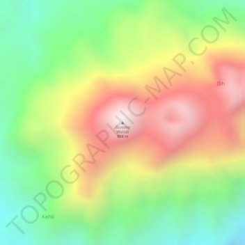 Carte topographique Mount Wurlali, altitude, relief