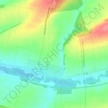 Carte topographique Le Coulommier, altitude, relief