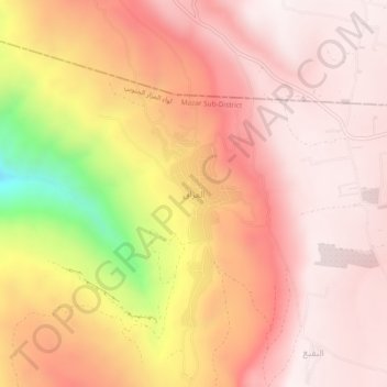 Carte topographique Al Iraq, altitude, relief