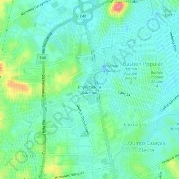 Carte topographique Importadora Guzmán, altitude, relief