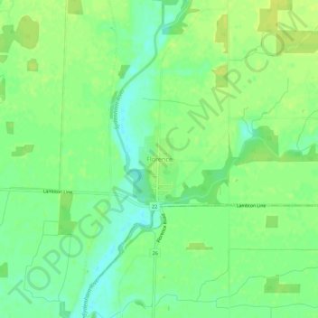 Carte topographique Florence, altitude, relief