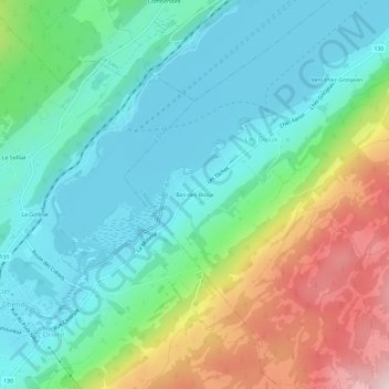 Carte topographique Bas-des-Bioux, altitude, relief