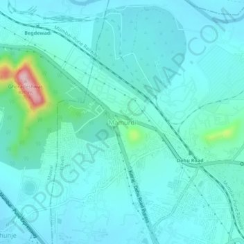 Carte topographique Mamurdi, altitude, relief