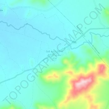 Carte topographique Sidi Addi, altitude, relief