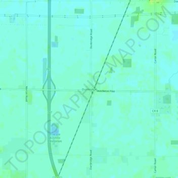 Carte topographique Dunbridge, altitude, relief