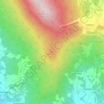 Carte topographique Burgstein, altitude, relief
