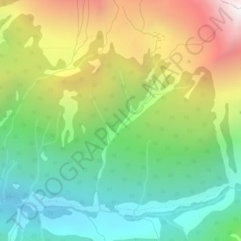 Carte topographique Monashee Mountains, altitude, relief