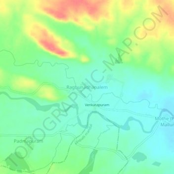 Carte topographique Raghunadhapalem, altitude, relief