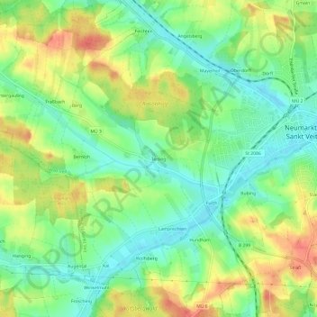 Carte topographique Teising, altitude, relief