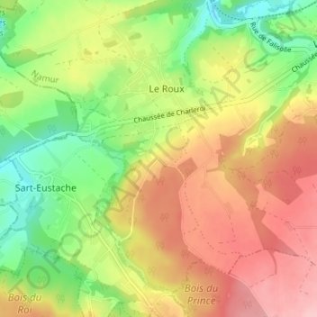 Carte topographique Cocriamont, altitude, relief