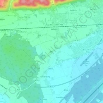 Carte topographique Berg, altitude, relief