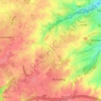Carte topographique Aalbeek, altitude, relief