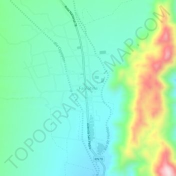 Carte topographique Famatina, altitude, relief