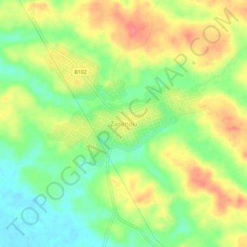 Carte topographique Zaranou, altitude, relief