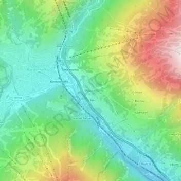 Carte topographique Millaures, altitude, relief