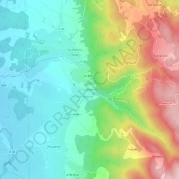 Carte topographique La Folerie, altitude, relief