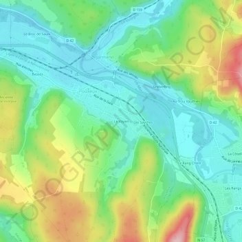 Carte topographique Le Voyen, altitude, relief