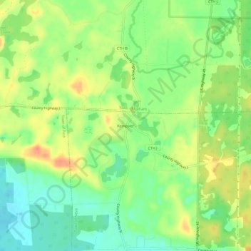 Carte topographique Kempster, altitude, relief