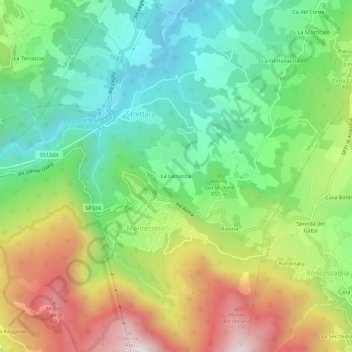 Carte topographique La Lamaccia, altitude, relief
