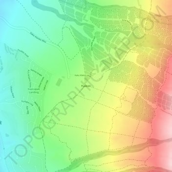 Carte topographique Puukolii, altitude, relief