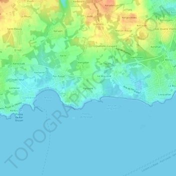 Carte topographique Kerpape, altitude, relief