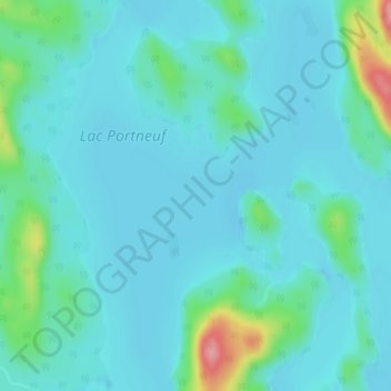 Carte topographique Lac Portneuf, altitude, relief