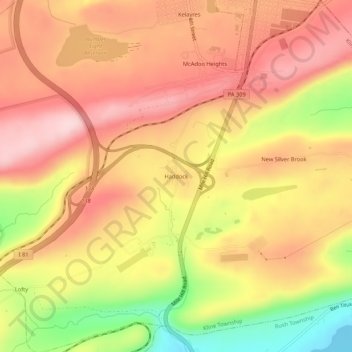 Carte topographique Haddock, altitude, relief