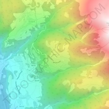 Carte topographique Trans, altitude, relief