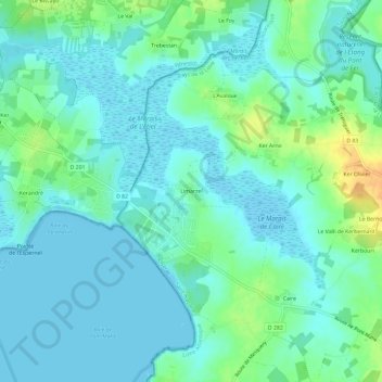 Carte topographique Limarzel, altitude, relief