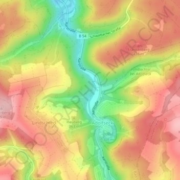 Carte topographique Alte Schanze, altitude, relief