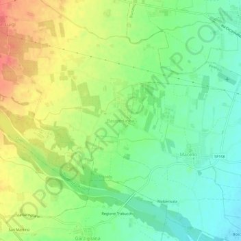 Carte topographique Baudenasca, altitude, relief