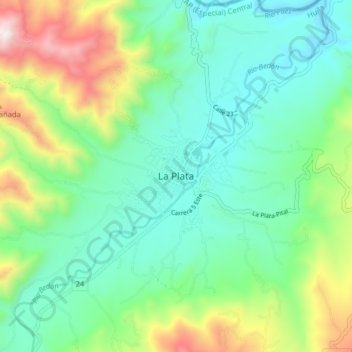 Carte topographique La Plata, altitude, relief