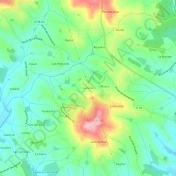 Carte topographique Lamotte, altitude, relief