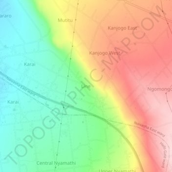 Carte topographique Line, altitude, relief