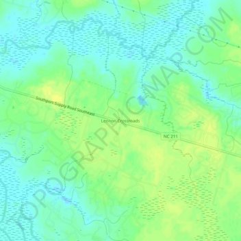 Carte topographique Lennon Crossroads, altitude, relief