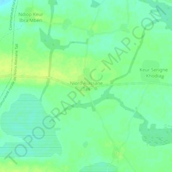 Carte topographique Nioro Alassane Tall, altitude, relief