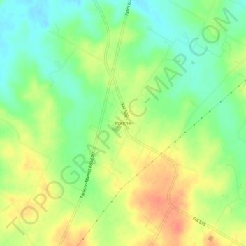 Carte topographique Rockne, altitude, relief