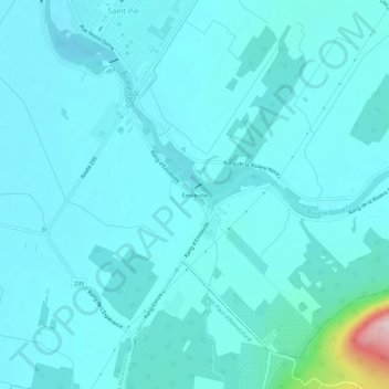 Carte topographique Émileville, altitude, relief