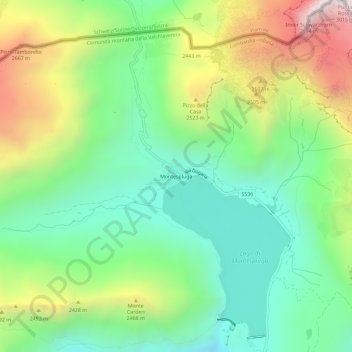 Carte topographique Montespluga, altitude, relief