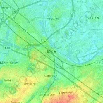 Carte topographique Melle, altitude, relief