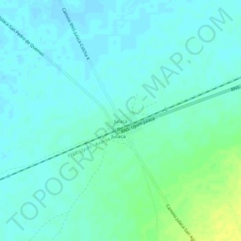 Carte topographique Julaca, altitude, relief