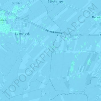 Carte topographique Wadway, altitude, relief