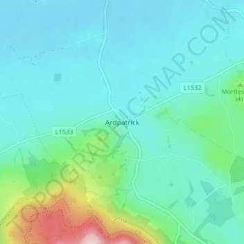 Carte topographique Ardpatrick, altitude, relief