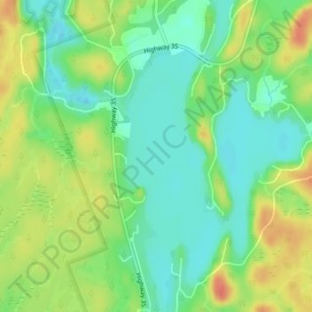 Carte topographique Moore Lake, altitude, relief