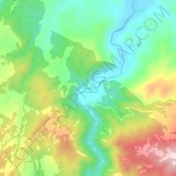 Carte topographique Celep, altitude, relief