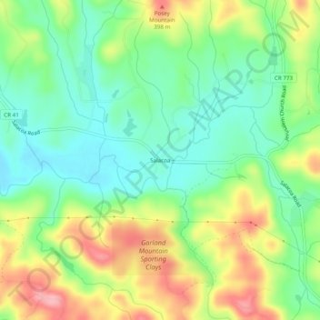 Carte topographique Salacoa, altitude, relief