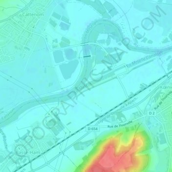 Carte topographique Inkel, altitude, relief