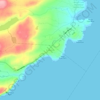 Carte topographique Kingston, altitude, relief