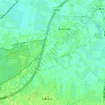 Carte topographique Heuvels, altitude, relief